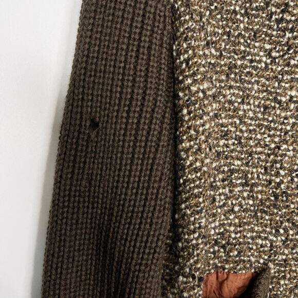 Vintage Donegal Mens Brown Handwoven Tweed Cardigan Sweater Button Front Pockets - Picture 5 of 8